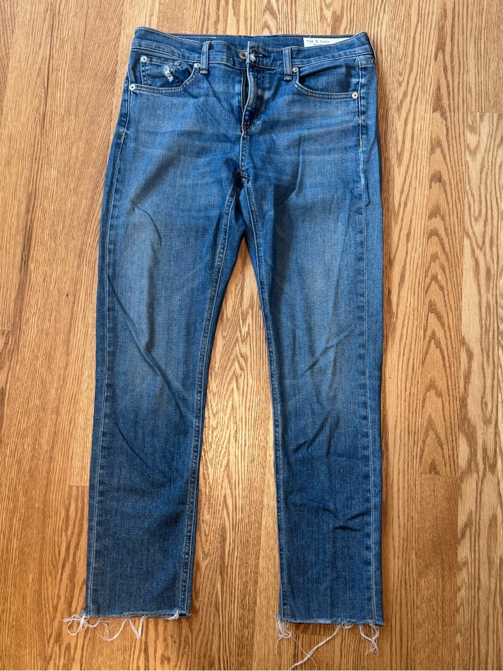 rag & bone Women’s Straight Jeans in Mid Blue